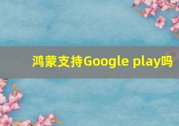 鸿蒙支持Google play吗